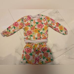 Source Unknown Floral Kids Matching Set - Pink and Yellow #22